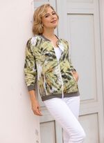 Blusenjacke mit dekorativem Rippenstrick 
