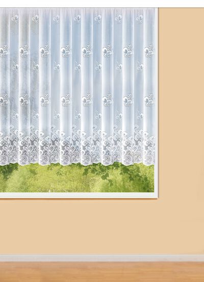 Blumenfenster-Store mit Universalschienenband 