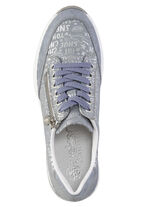 Rieker Schnür-Sneaker aus bedrucktem Synthetikmaterial HELLBLAU-SILBER