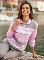Pullover mit dezentem Glanz ROS&Eacute;-GRAU-WEISS