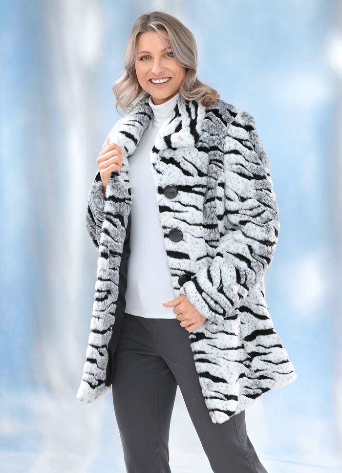 Longjacke aus kuscheligem Kunstpelz 