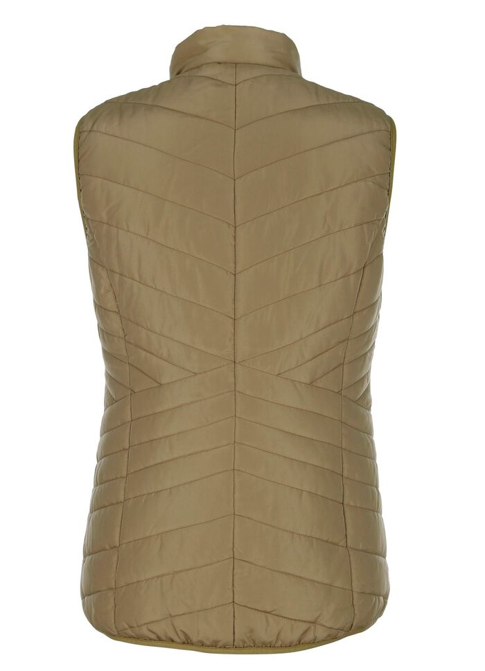 Steppweste mit Kontrastpaspelierung 
