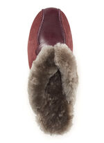 ELENA EDEN Pantoffel mit echtem Lammfellfutter BORDEAUX-BRAUN