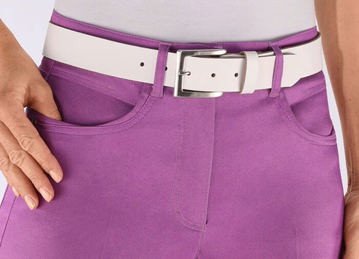 Trendiger Damen-G&uuml;rtel aus Leder, 3,5 cm breit WEISS