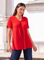 Shirt mit Kellerfalte in 2 Farben ROT