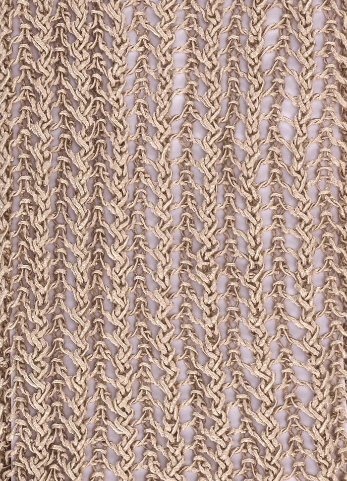 Pullover aus edel glänzendem Bändchengarn SANDBEIGE