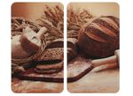 Herdabdeckplatten aus Glas, 2er-Set, Motiv Brot 