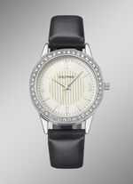 Quartz-Damenuhr mit 3 wechselbaren Lünetten 