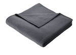 Hochwertige Schlafdecke mit Veloursband-Einfassung ANTHRAZIT