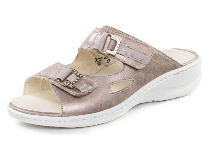 Waldl&auml;ufer Pantolette mit Metallschmuck mit Glitzersteinchen 