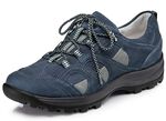 Waldl&auml;ufer, sportliche Damen-Schn&uuml;rschuhe, Weite H, mit herausnehmbarem Fu&szlig;bett MARINE-GRAU