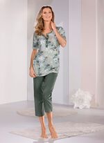 Laurina Schlafanzug mit kurzen &Auml;rmeln und wadenlanger Hose  