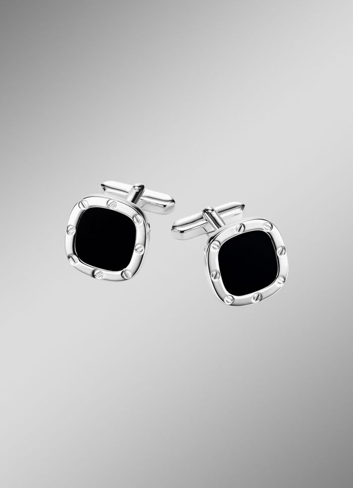 Manschettenknöpfe aus Silber mit Onyx 