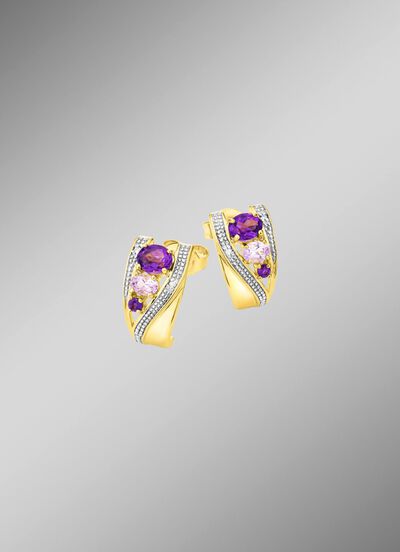 Ohrstecker mit Amethyst und Zirkonia 