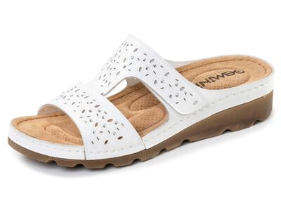 Gemini, bequeme Damen-Pantoletten, Weite G, mit Klettverschluss 