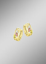 Klappcreolen mit Edelsteinen und synth. Zirkonia 