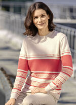 Pullover mit Ringeldessin SAND-LACHS