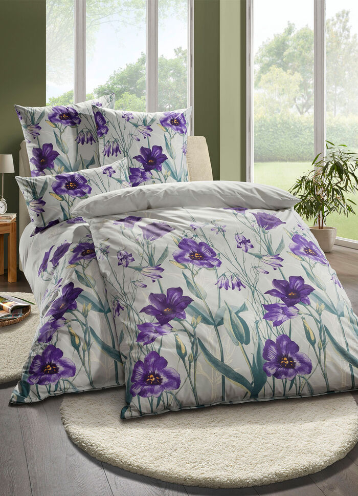 Beidseitig bedruckte Bettwäsche-Garnitur von Florella SILBER