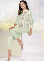 Zweierpack Schlafanzüge, Langarm mit Knopfleiste und Bündchen ROSÉ/GRÜN