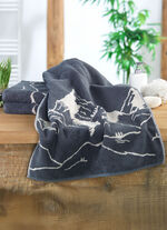 Frottier-Serie mit eingewebtem Bergpanorama GRANIT