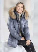 Jacke mit abnehmbarer Kapuze RAUCHBLAU