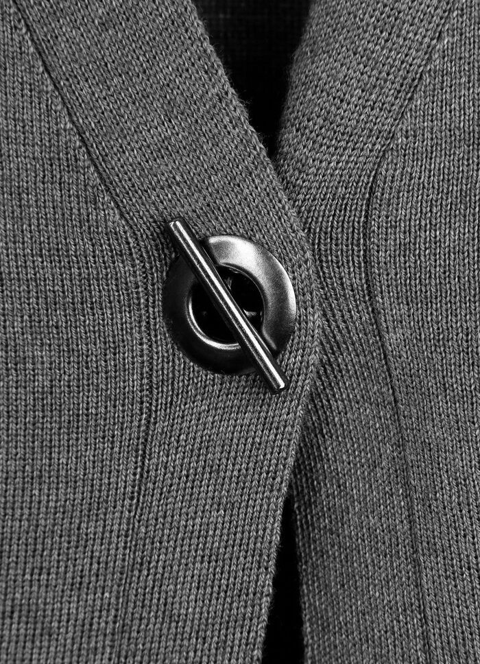 Strickweste mit dekorativem Verschluss GRAU MELIERT