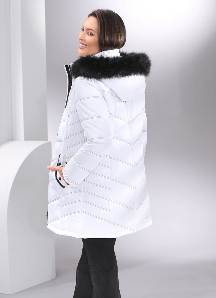 Longjacke mit abnehmbarer Kapuze 