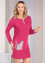 Zweierpack Nachthemden mit Knopfleiste und platziertem Druck 