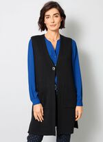 Strickweste mit dekorativem Verschluss SCHWARZ