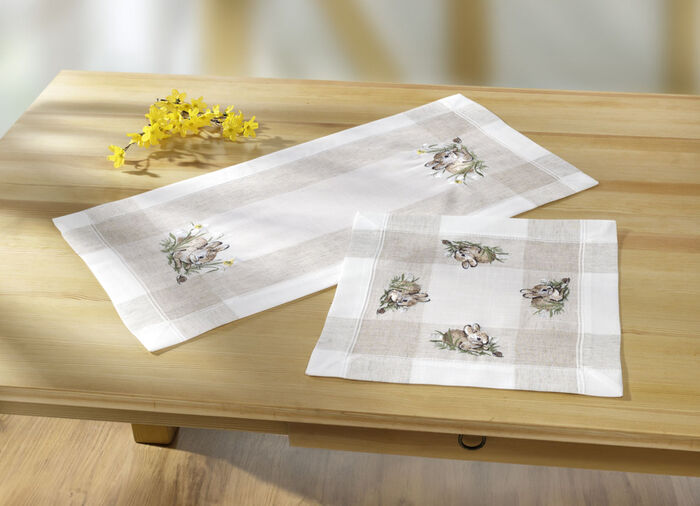 Tisch- und Raumdekoration mit Häschen-Motiv BEIGE