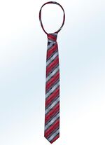 Ausdrucksvoll gestreifte Krawatte BORDEAUX-DUNKELGRAU-MITTELGRAU-ROT GESTREIFT