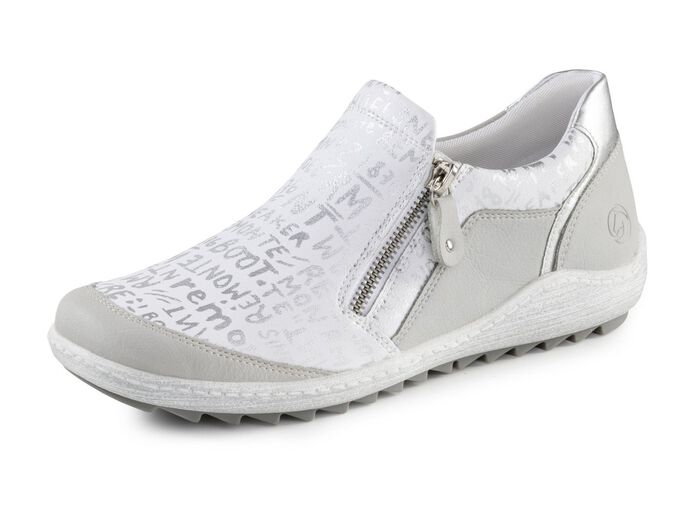 Remonte Slipper mit herausnehmbarer Einlage WEISS-HELLGRAU