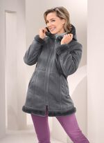 Jacke aus Veloursleder-Imitat 