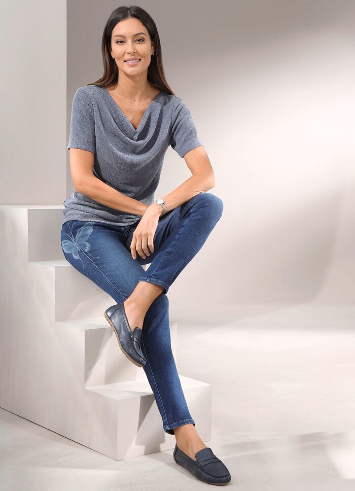 Shirt  mit Wasserfallauschnitt 