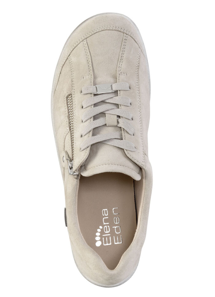 ELENA EDEN, bequeme Damen-Schnürschuhe, Weite H, mit herausnehmbarem Fußbett KIESEL
