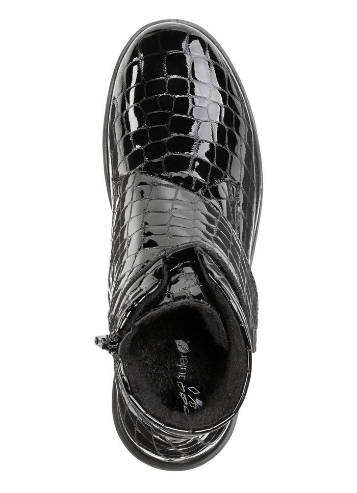 Waldl&auml;ufer Bootie aus krokogepr&auml;gtem Lackleder 