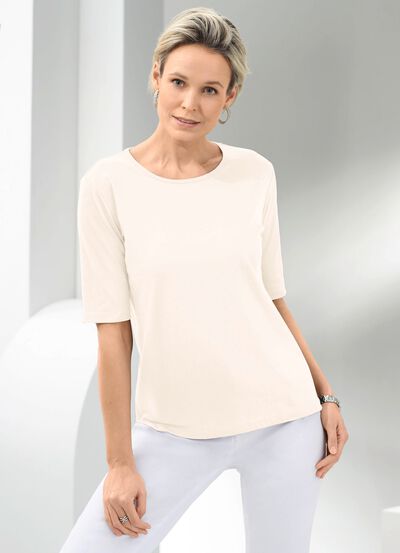 Shirt mit rundem Halsausschnitt in 10 Farben 