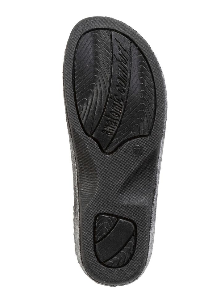 Laurina Pantoffel aus kariertem Textilmaterial GRAU