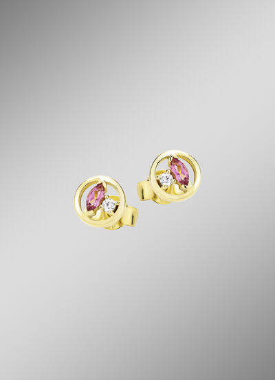 Ohrstecker mit Edelsteinen und synth. Zirkonia 