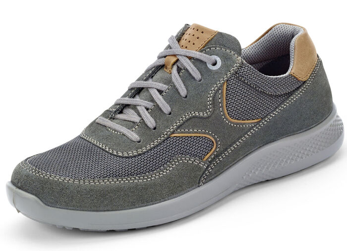 GINO GALANTE, sportliche Herren-Schnürschuhe, Weite K, mit herausnehmbarem Fußbett STEINGRAU