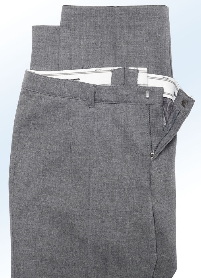 "Klaus Modelle"-Hose in 4 Farben MITTELGRAU MELIERT