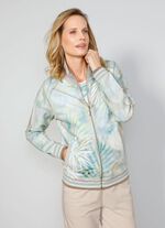 Sweatjacke mit floralem Motiv 