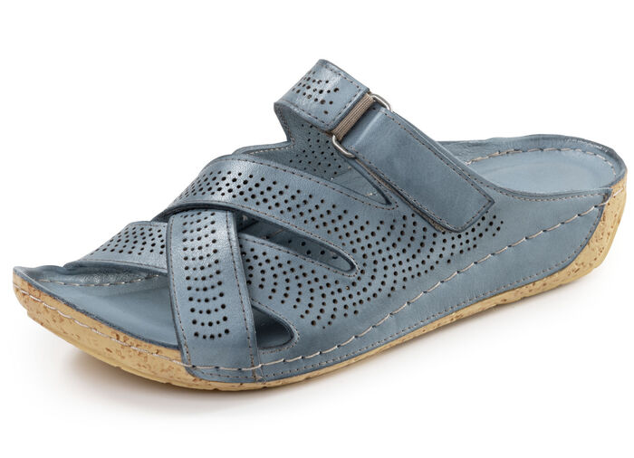 Gemini, sommerliche Damen-Pantoletten, Weite G, aus Leder JEANS