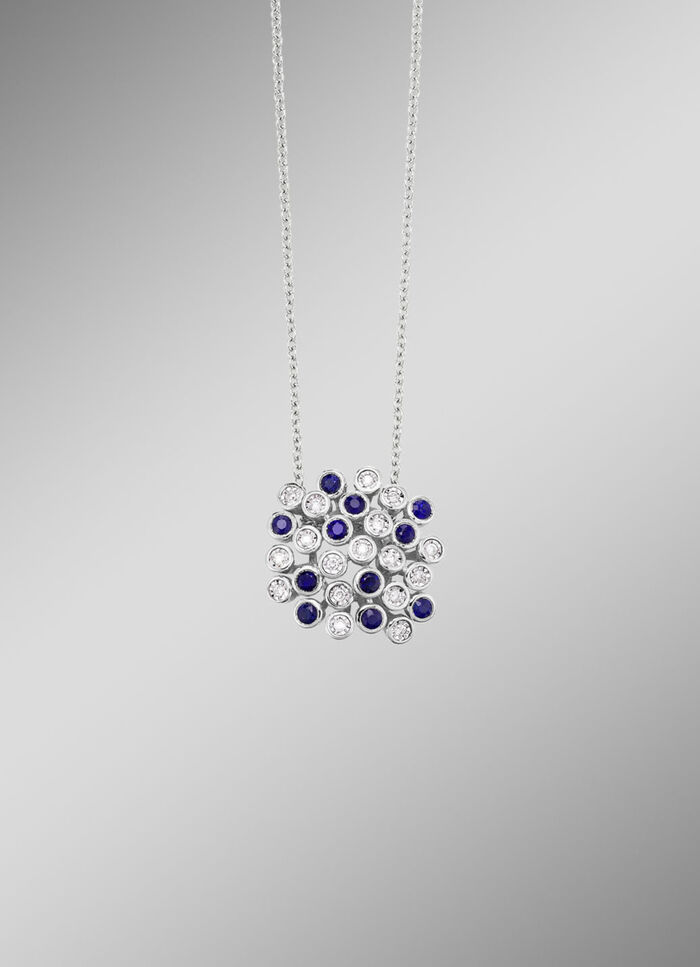 Hochwertiger Anhänger mit Safir und Brillanten 