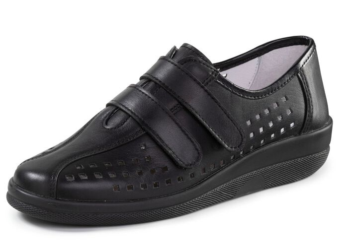 ELENA EDEN Klettschuh mit luftiger Perforation SCHWARZ