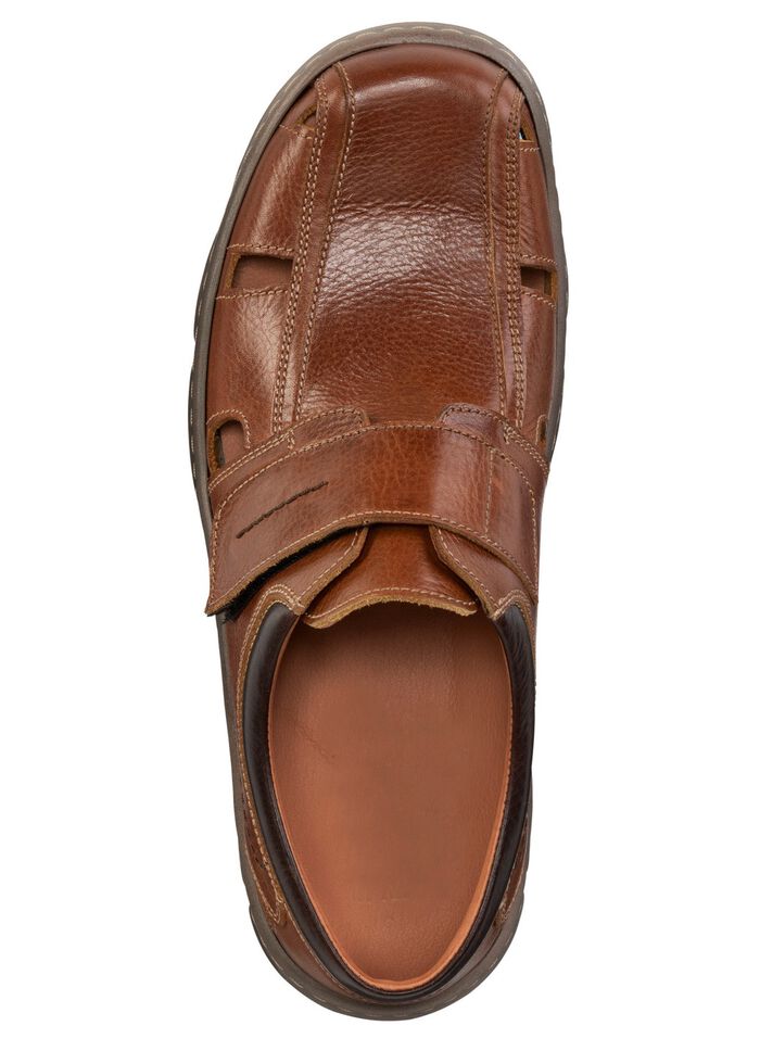 GINO GALANTE Slipper aus genarbtem Rind-Nappaleder COGNAC