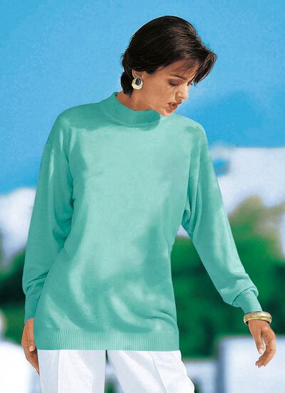 Pullover in Feinstrick mit Schurwolle 