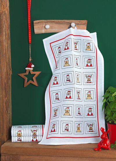 Weihnachtliche Geschirrtücher, 3er-Set 