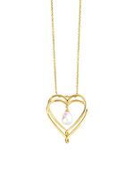 Herz-Anh&auml;nger mit S&uuml;&szlig;wasser-Zuchtperle und Ankerkette 