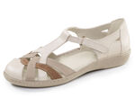 ELENA EDEN, bequeme Damen-Sandalen, Weite H, mit Klettspange BEIGE-BRAUN